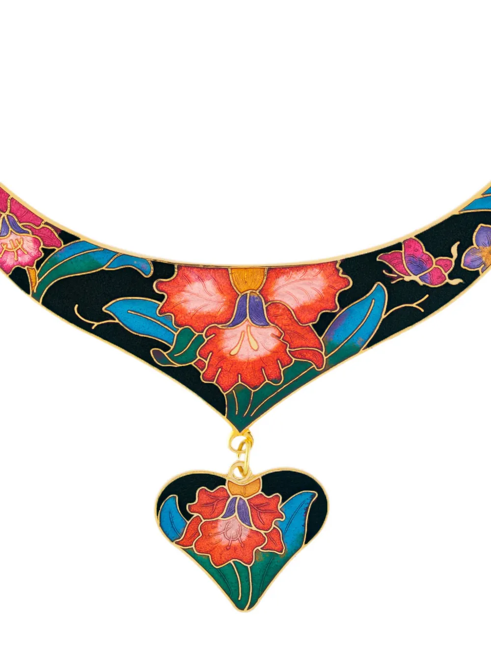 Susan Caplan Vintage 1980s cloisonné floral necklace | Pre-Owned | Image 2