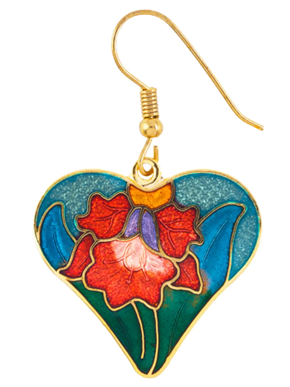 Susan Caplan Vintage 1980s cloisonné heart earrings | Pre-Owned | Image 2