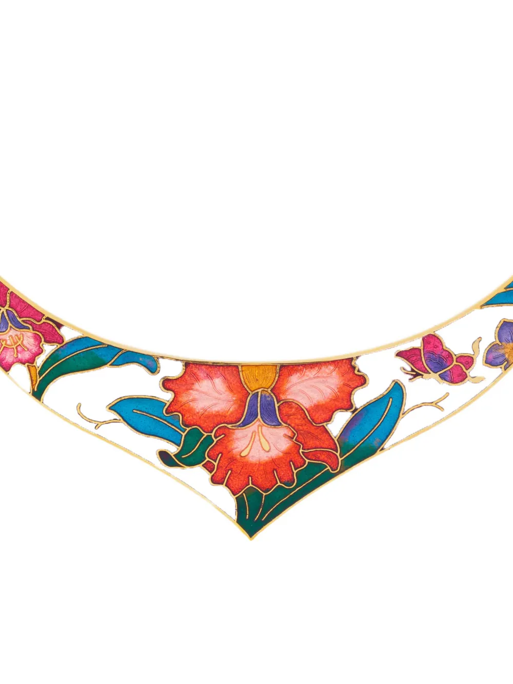 Susan Caplan Vintage 1980s cloisonné floral necklace | Pre-Owned | Image 2