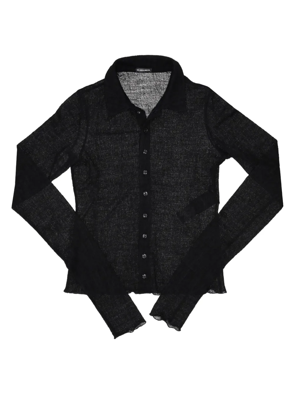 Ann Demeulemeester Slim-fit jersey blouse met jacquard Zwart