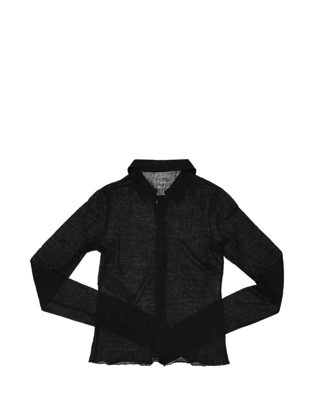 Ann Demeulemeester jacquard slim fit jersey shirt - Black