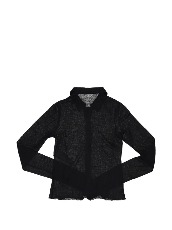 Ann Demeulemeester Jacquard Slim Fit Jersey Shirt in Black