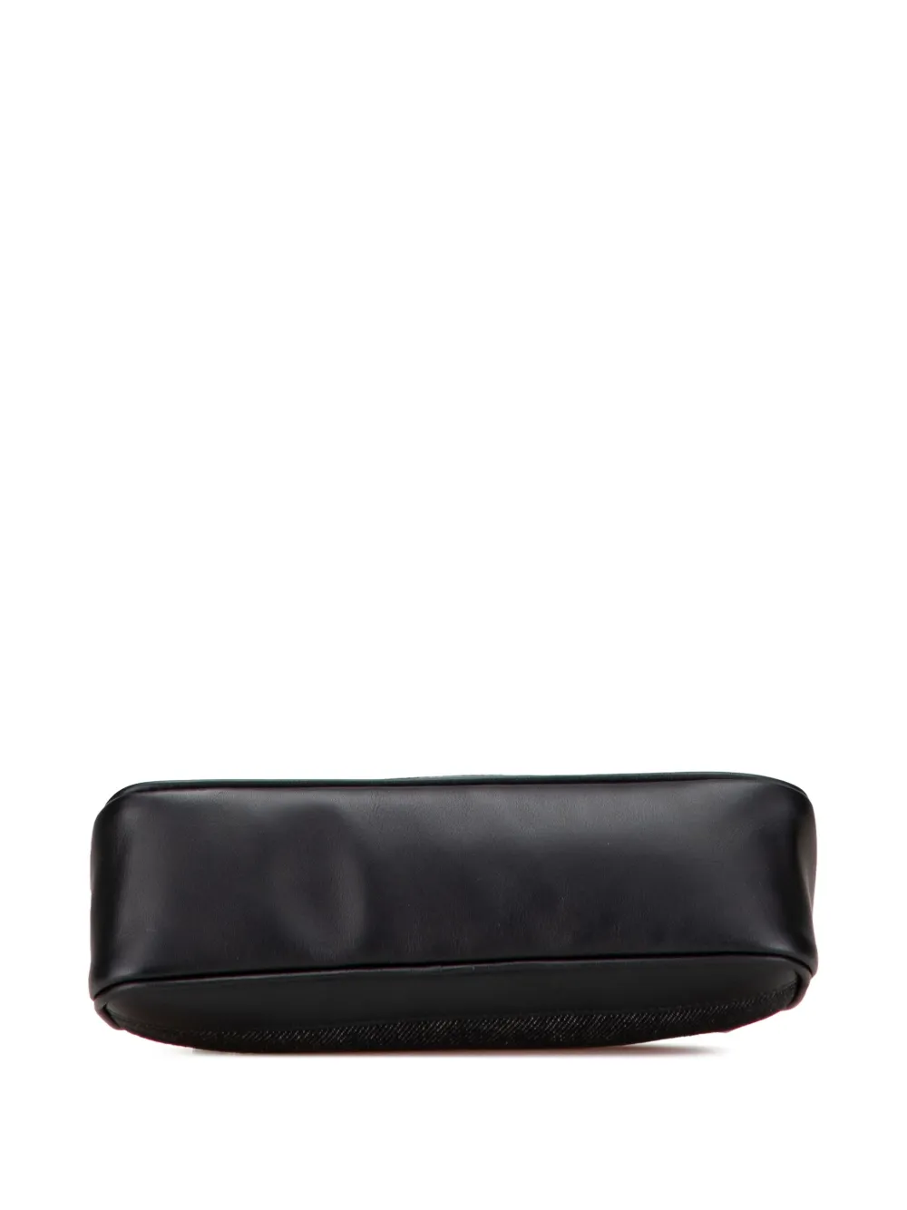 Pre-owned Gucci 2000-2015 Denim Web Shoulder Bag In Black
