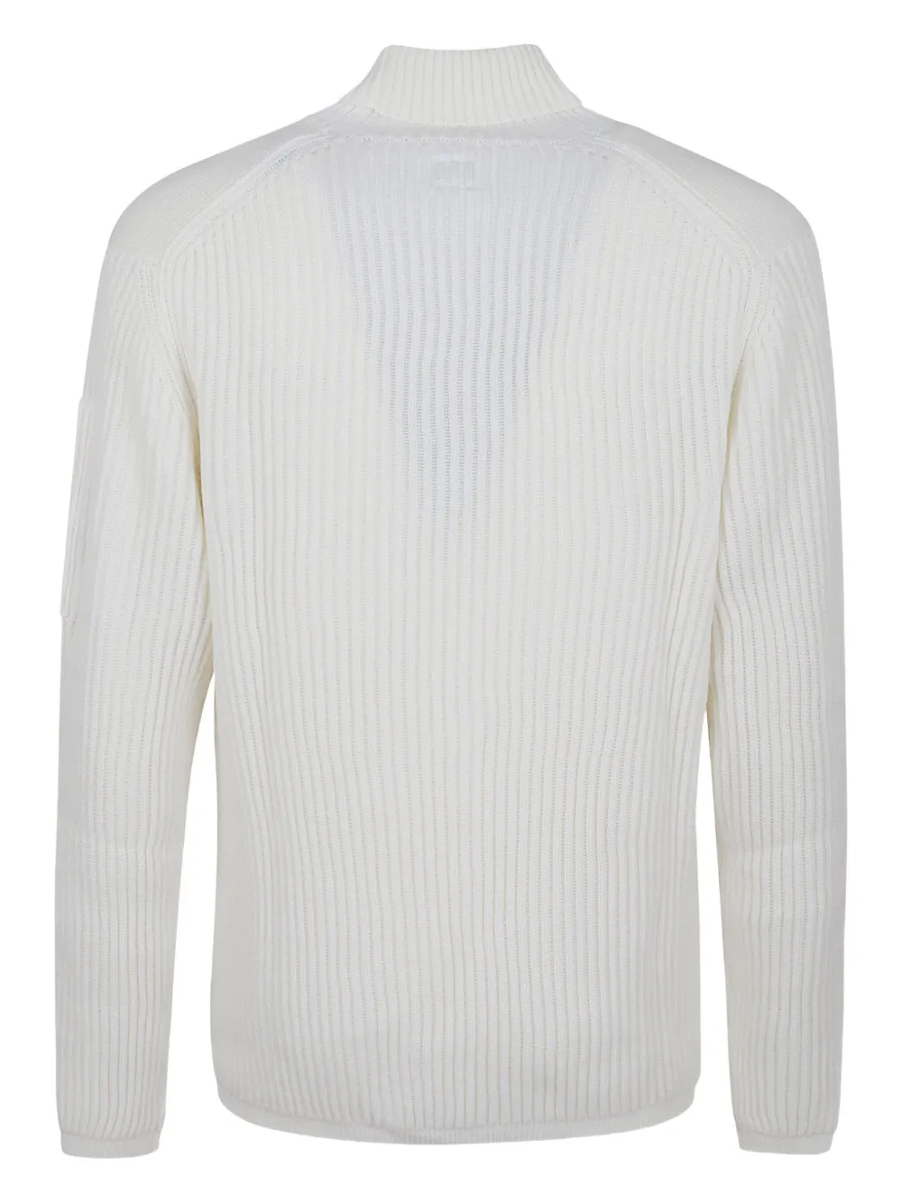 C.p. Company Lens-detail Ribbed-knit Sweater In White