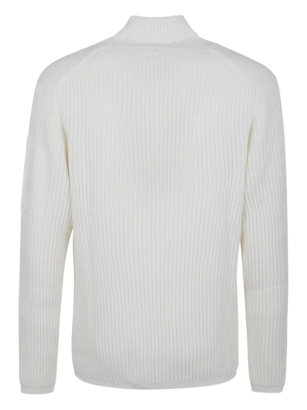 C.P. Company レンズ リブニットセーター | ホワイト | FARFETCH JP