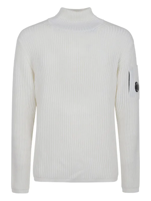 C.P. Company レンズ リブニットセーター | ホワイト | FARFETCH JP