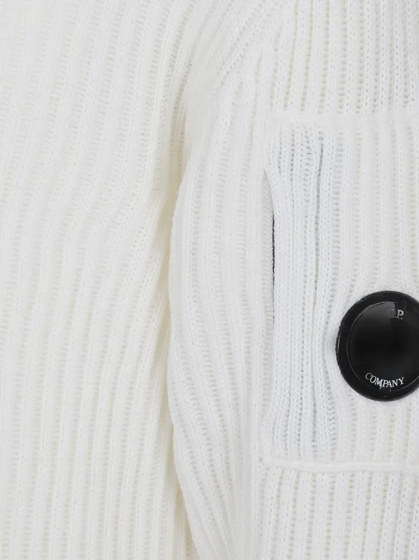 C.P. Company レンズ リブニットセーター | ホワイト | FARFETCH JP