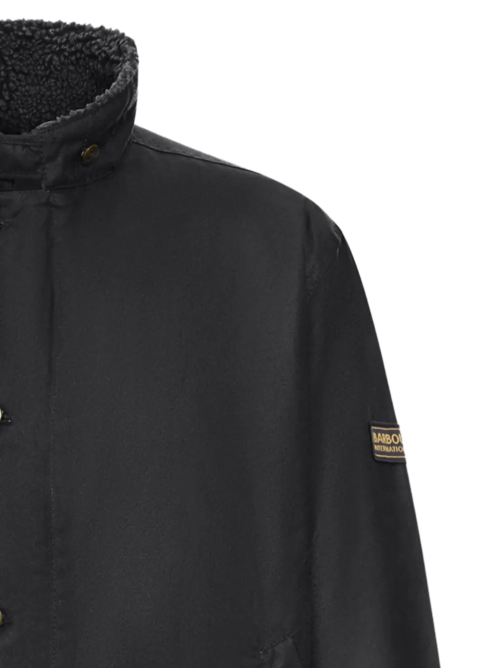 Barbour High-neck Buttoned Jacket In Black