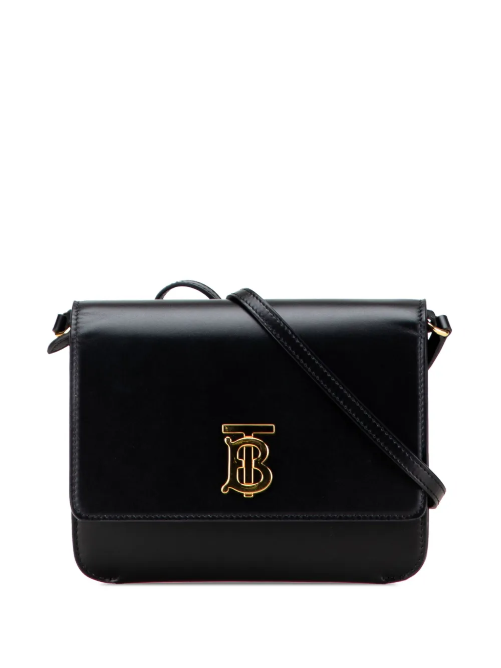 Burberry Pre-Owned 2018-2025 Mini Leather TB Monogram Flat crossbody bag | Black | Image 1