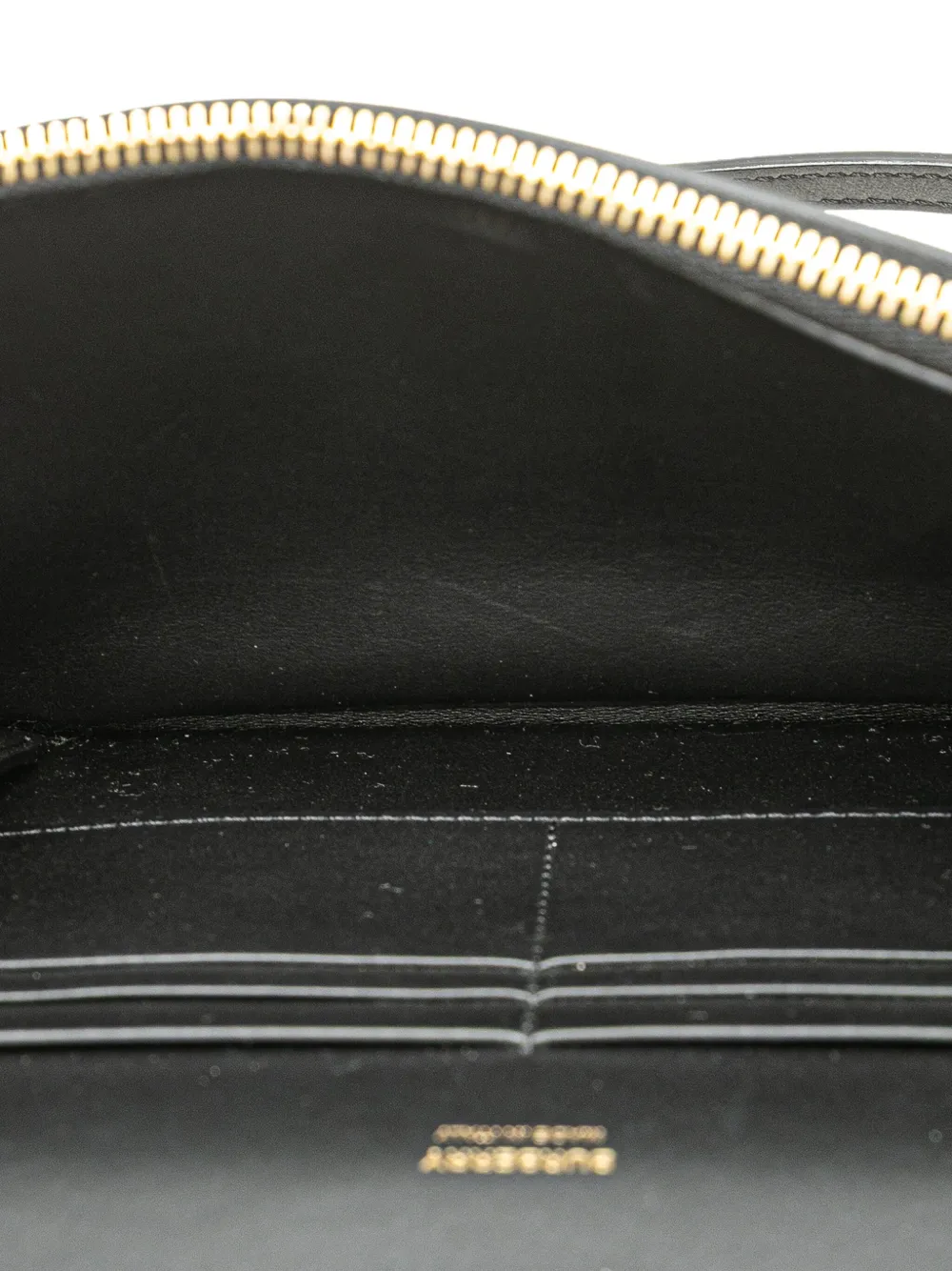 Pre-owned Burberry 2018-2025 Mini Leather Tb Monogram Flat Crossbody Bag In Black