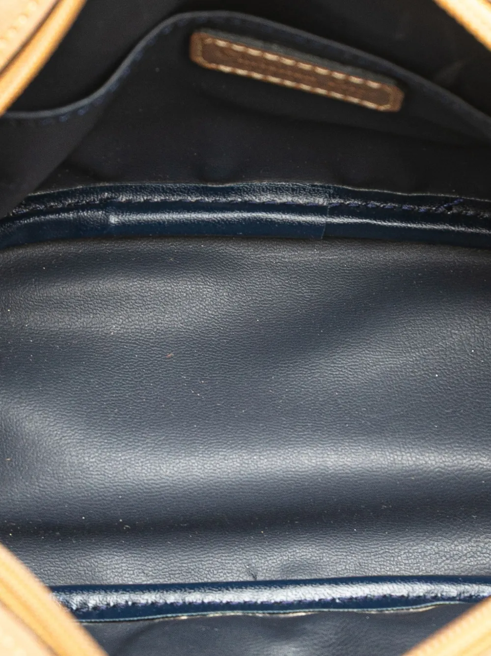 Pre-owned Dior 20th Century Coated Canvas And Leather Cosmetic Pouch In Brown