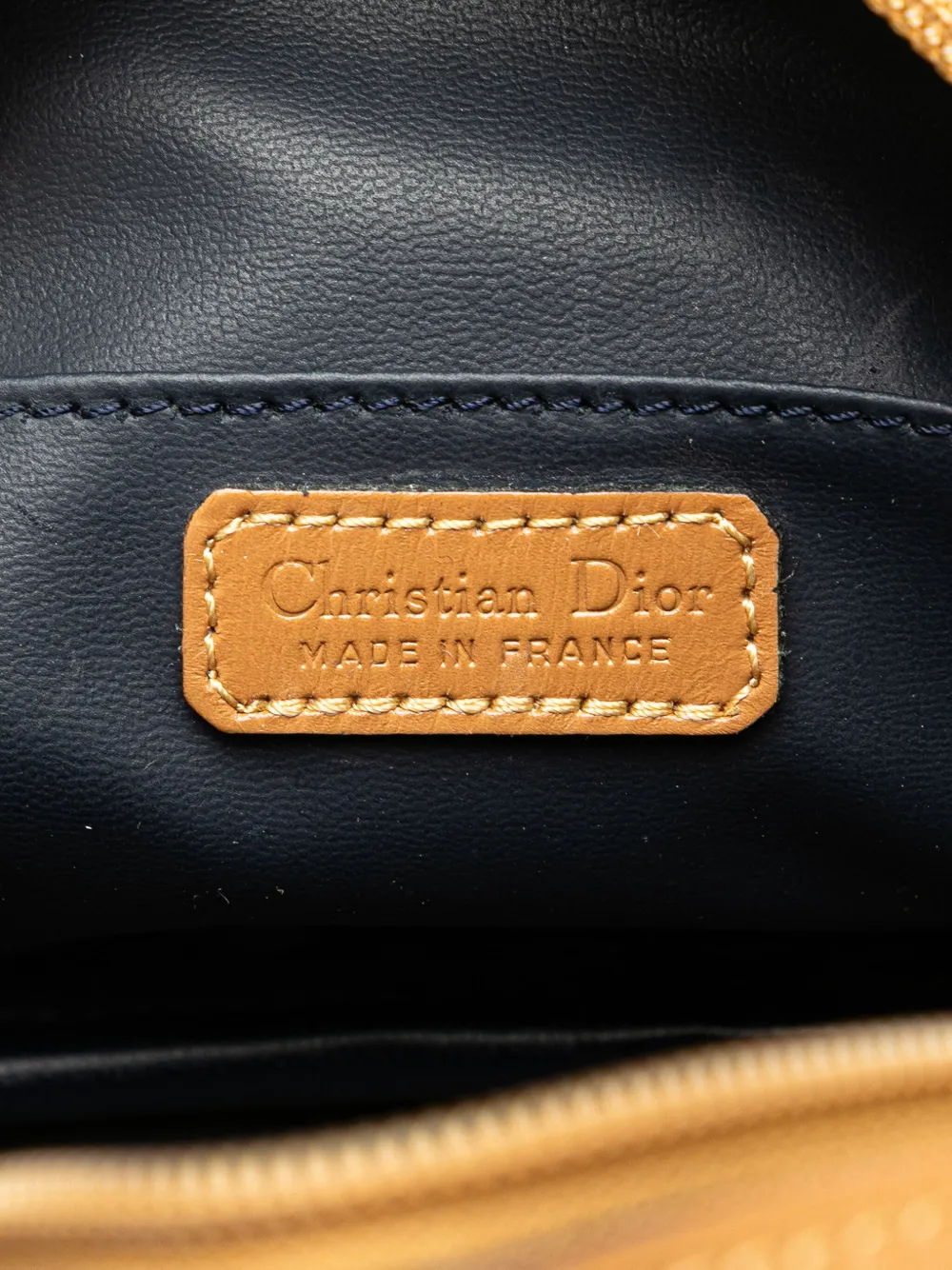 Pre-owned Dior 20th Century Coated Canvas And Leather Cosmetic Pouch In Brown
