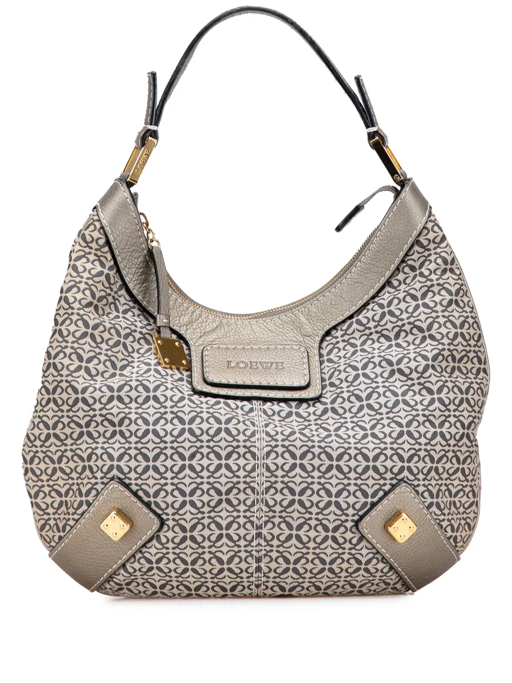 Loewe Pre-Owned 2010-2025 Anagram Canvas New Road hobo bag | Grey | Image 1