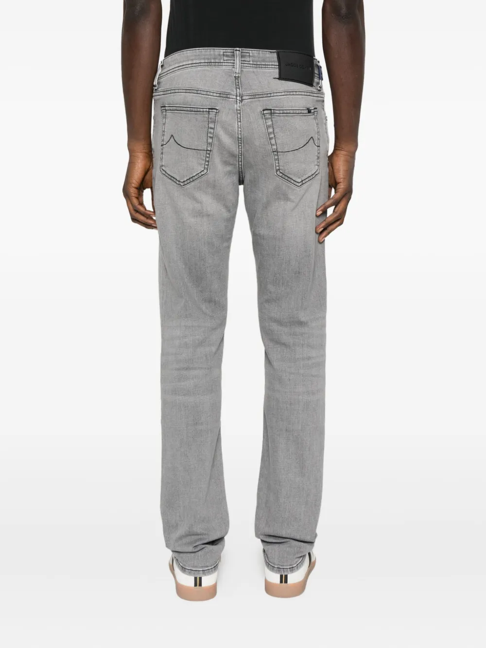 Jacob Cohen Embroidered-pocket Jeans In Gray