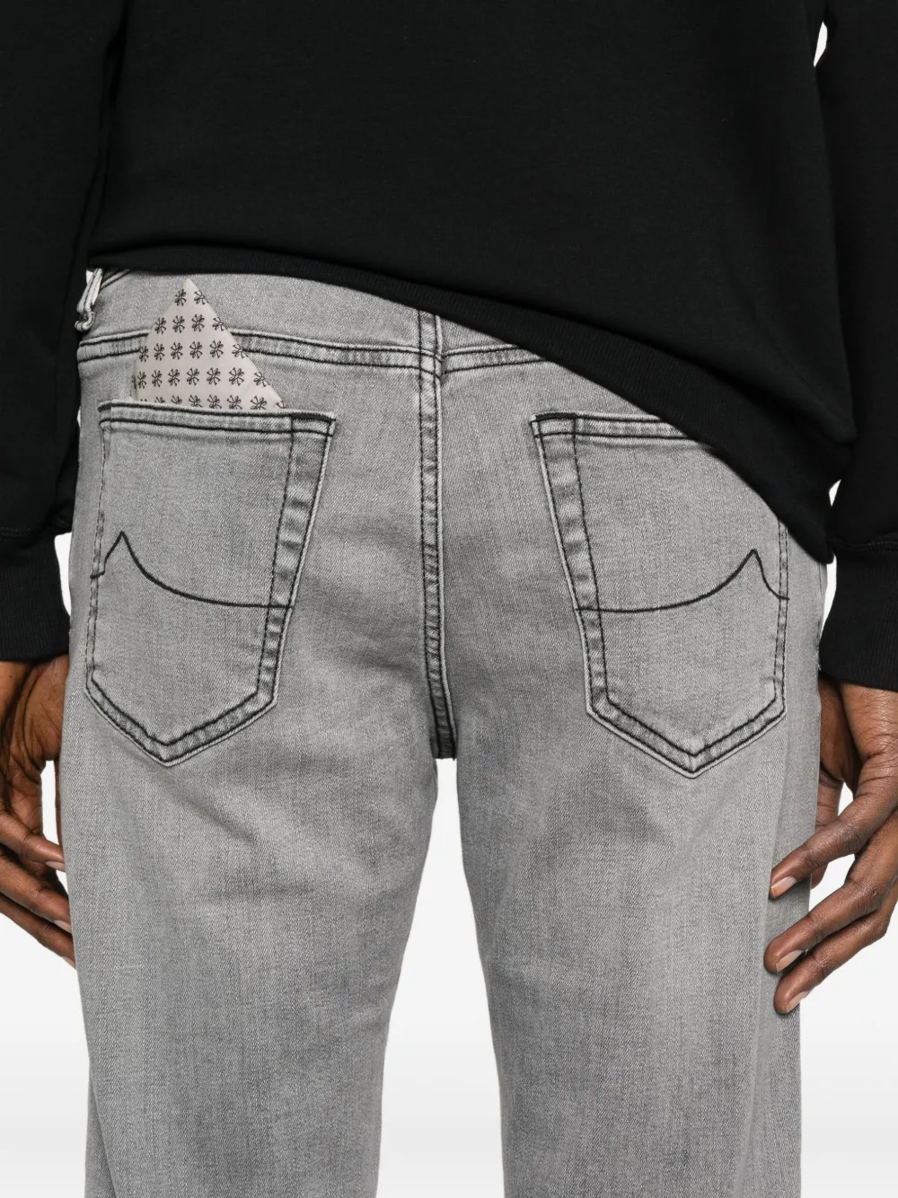 Jacob Cohen Embroidered-pocket Jeans In Gray