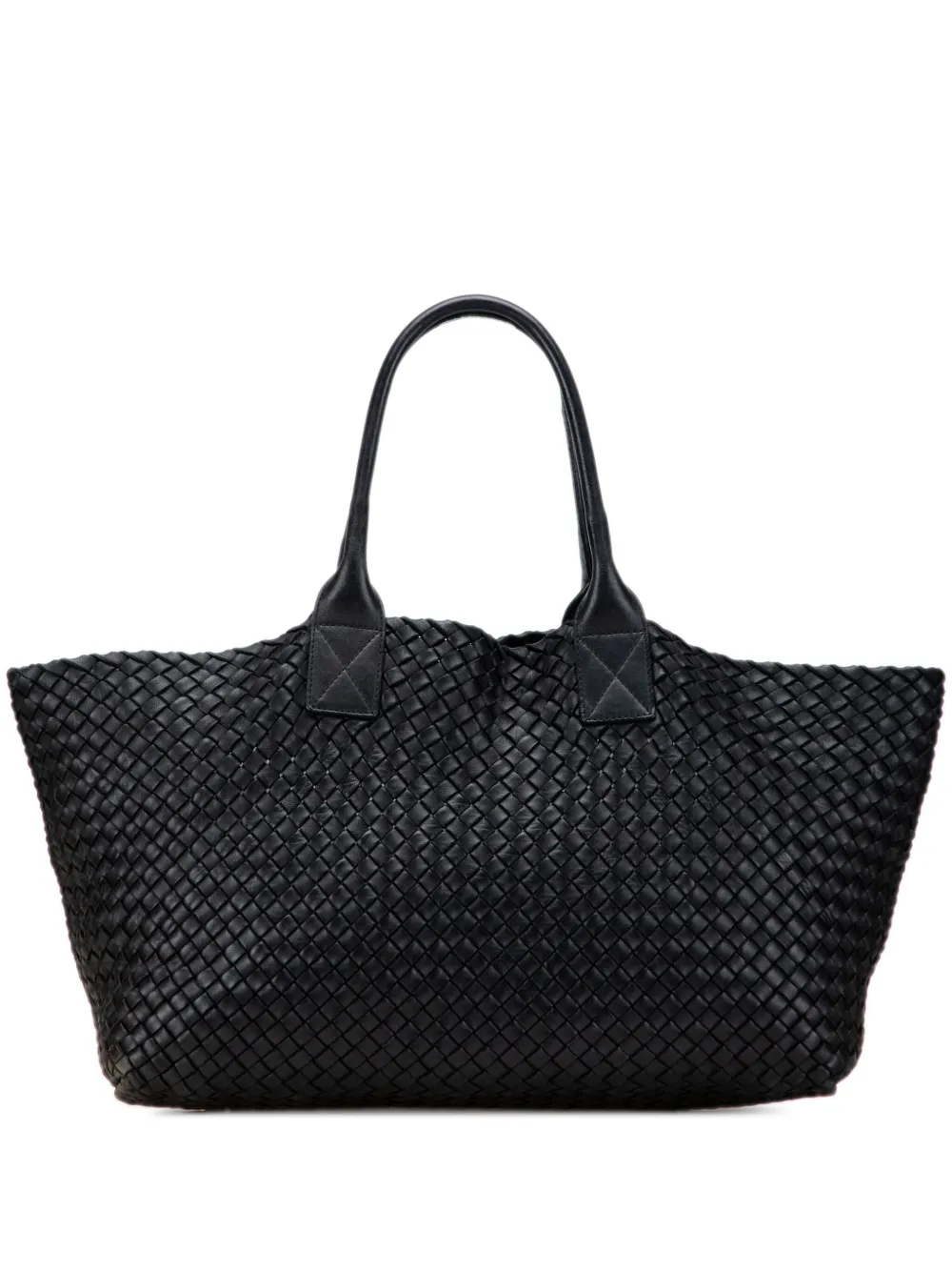 Bottega Veneta Pre-Owned 2010 Medium Lambskin Intreccio Cabat tote bag | Black | Image 1