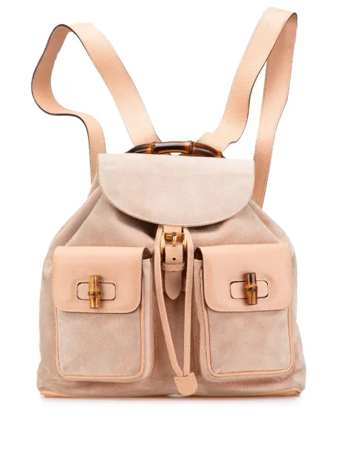 Gucci Pre-Owned 20th Century Suede Bamboo backpack