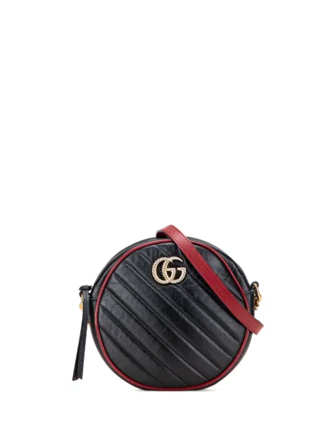 Gucci Pre-Owned 2016-2025 Mini GG Marmont Matelasse Leather Torchon Round crossbody bag