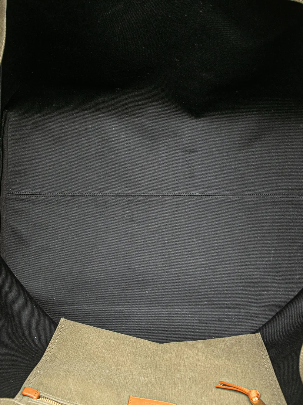 Pre-owned Saint Laurent 2023 Maxi Canvas Rive Gauche Shopper Tote Travel Bag In Brown