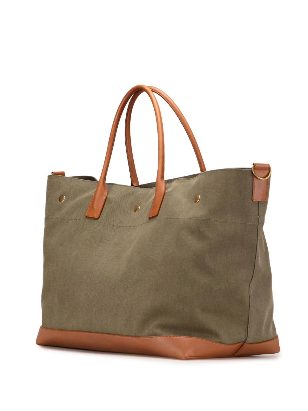 Pre-owned Saint Laurent 2023 Maxi Canvas Rive Gauche Shopper Tote Travel Bag In Brown