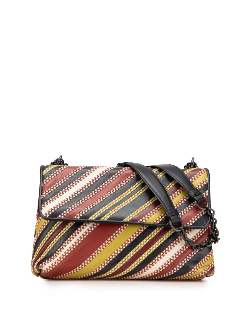 Bottega Veneta Pre-Owned 2012-2025 Small Leather Embroidered Stripe Olimpia shoulder bag | Red | Image 1