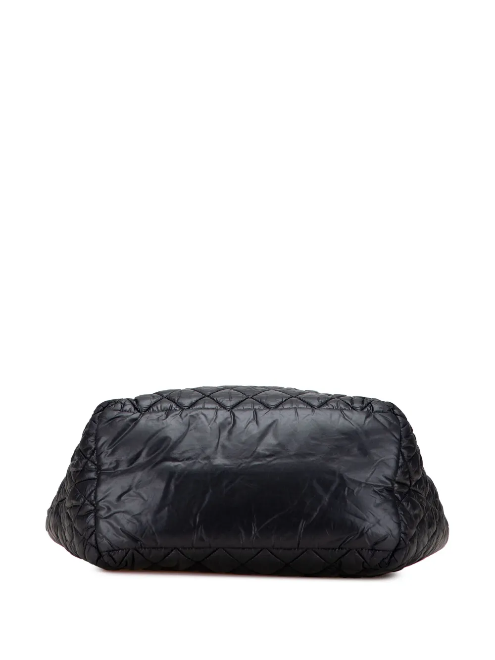 Pre-owned Chanel 2010-2011 Small Quilted Nylon Coco Cocoon Tote Bag In Black