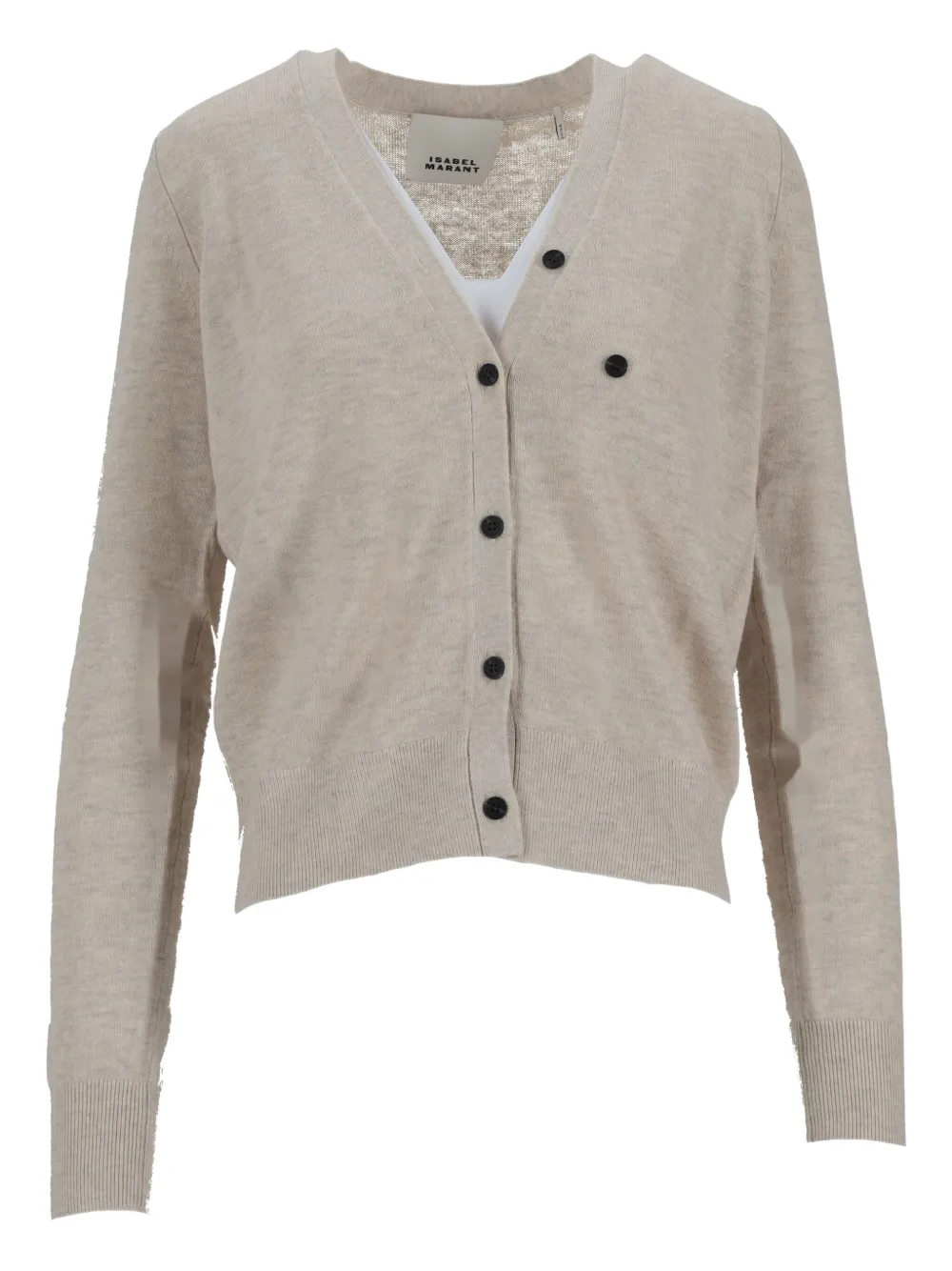 Isabel Marant Carline Buttoned Cardigan In Gray