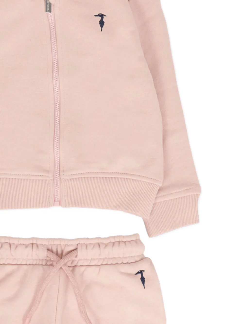 Trussardi Junior Hooded Zip-up Tracksuit In Pink