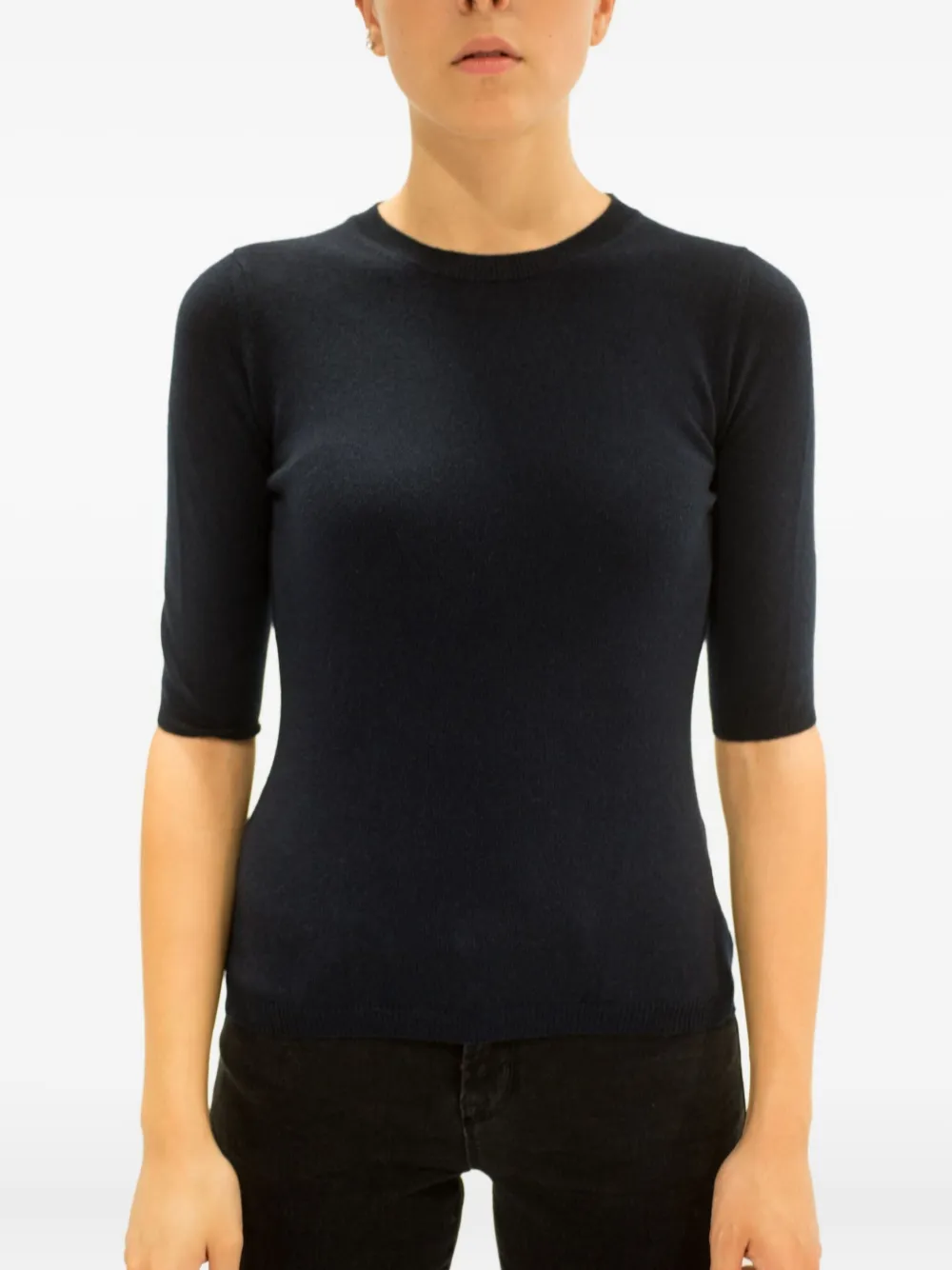 LA ROSE crew-neck top - Blu