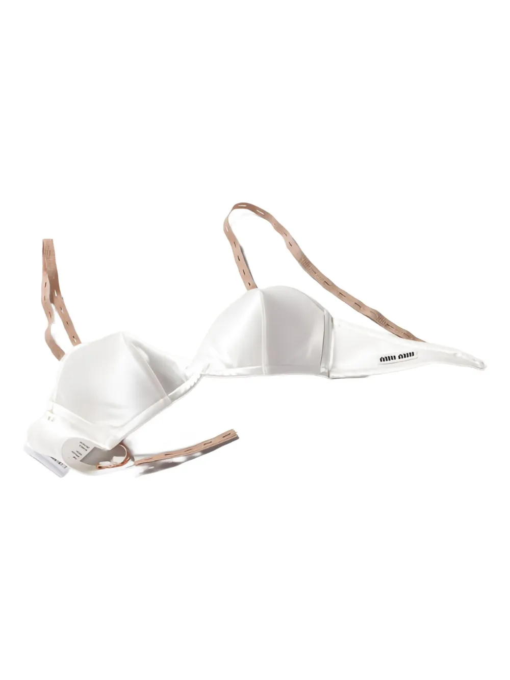 Miu Miu logo-patch satin bra | White | Image 1