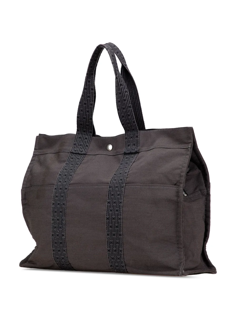 Pre-owned Hermes 1990-2010 Canvas Herline Gm Tote Bag In Gray