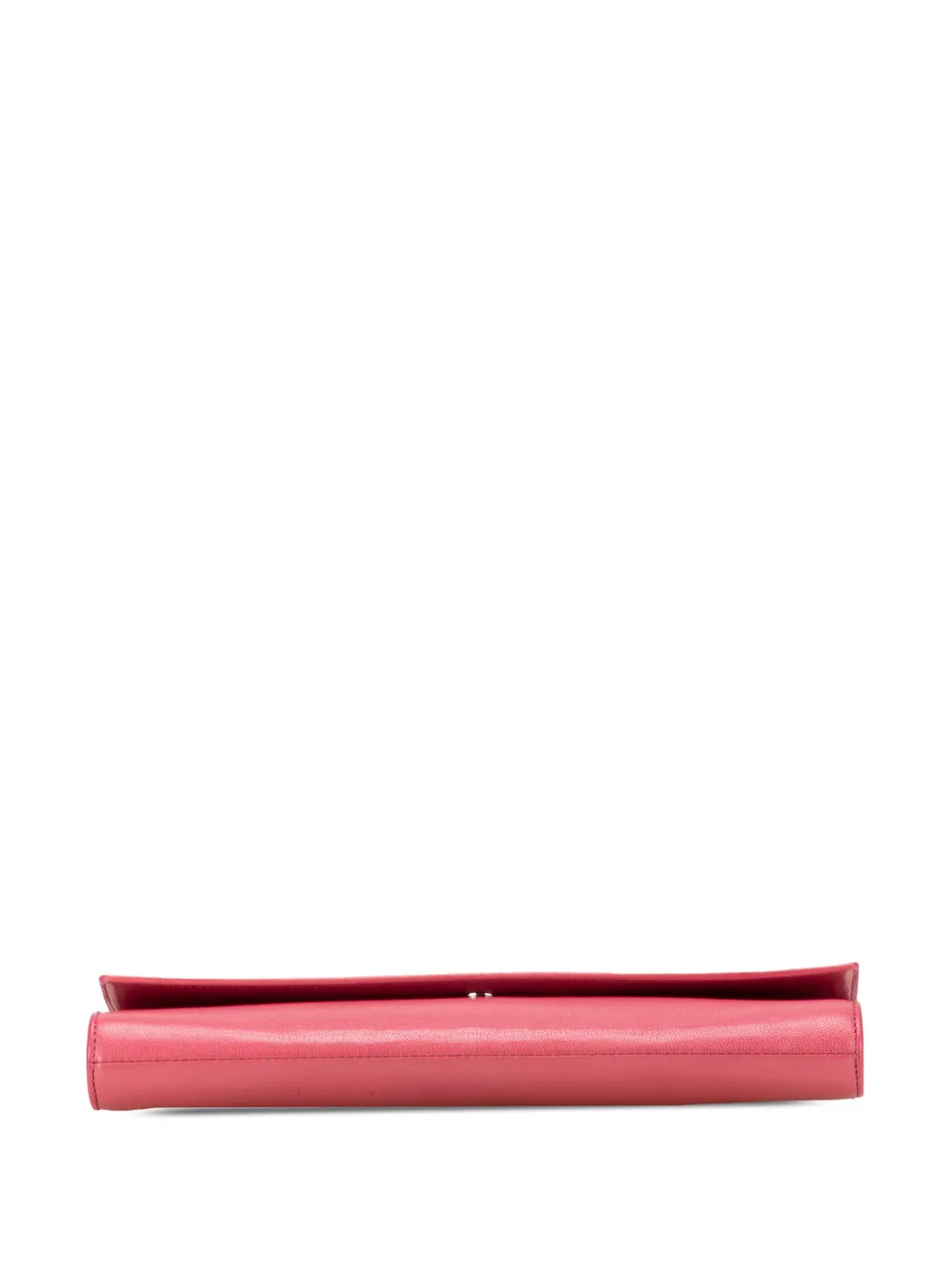 Pre-owned Saint Laurent 2000-2012 Large Leather Belle De Jour Clutch Bag In Pink