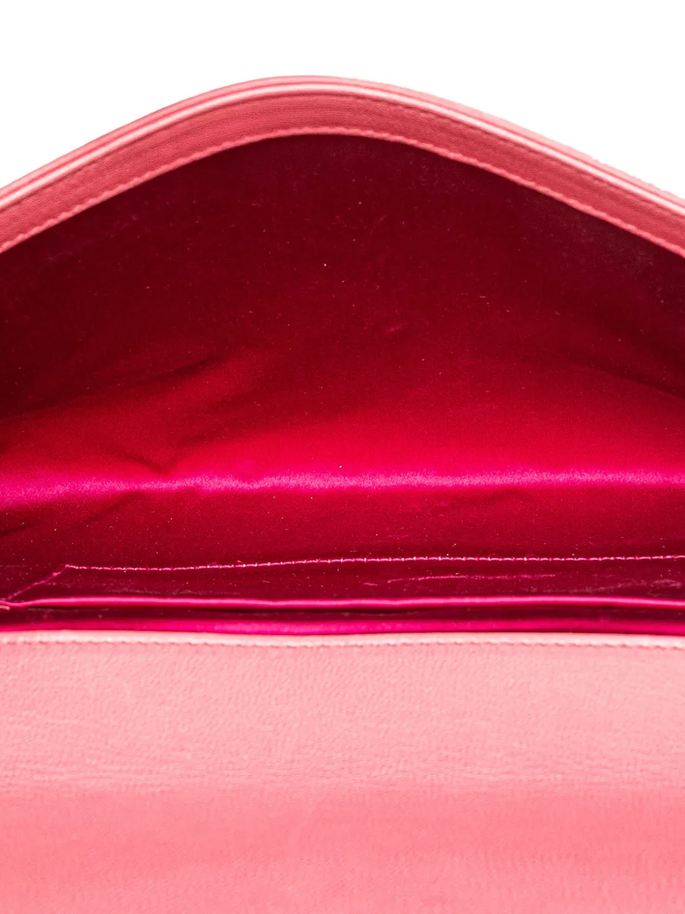 Pre-owned Saint Laurent 2000-2012 Large Leather Belle De Jour Clutch Bag In Pink