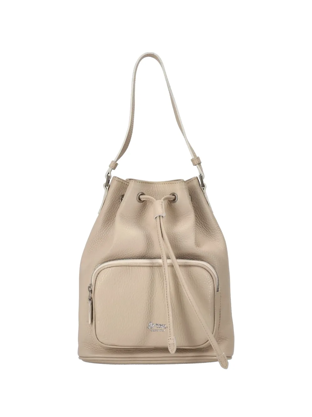 LA ROSE pocket drawstring satchel - Toni neutri