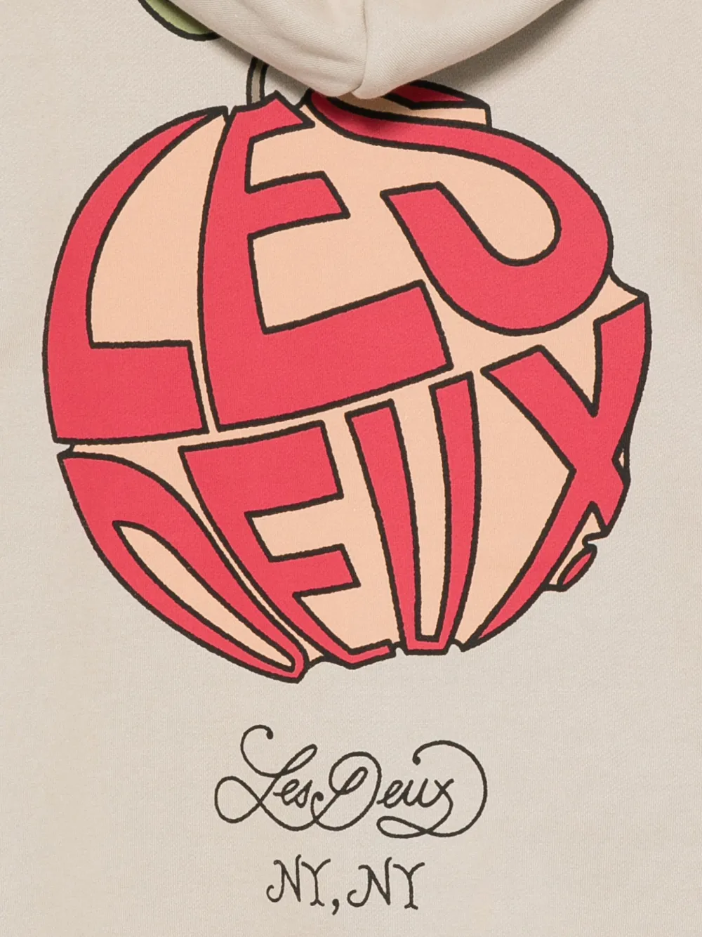 Les Deux Hoodie met print Beige