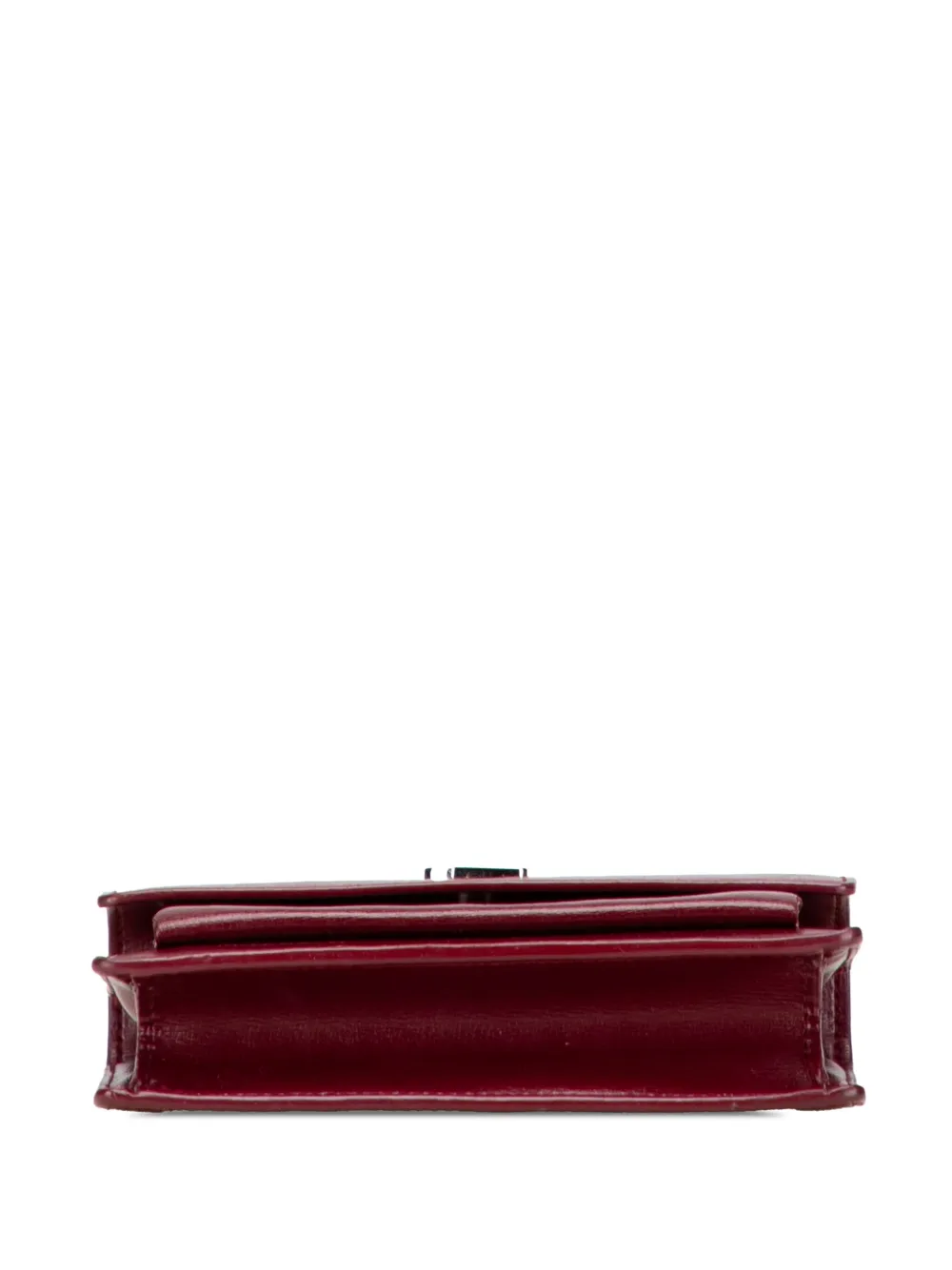 Pre-owned Saint Laurent 2017 Calfskin Monogram Sunset Chain Wallet Crossbody Bag In Red