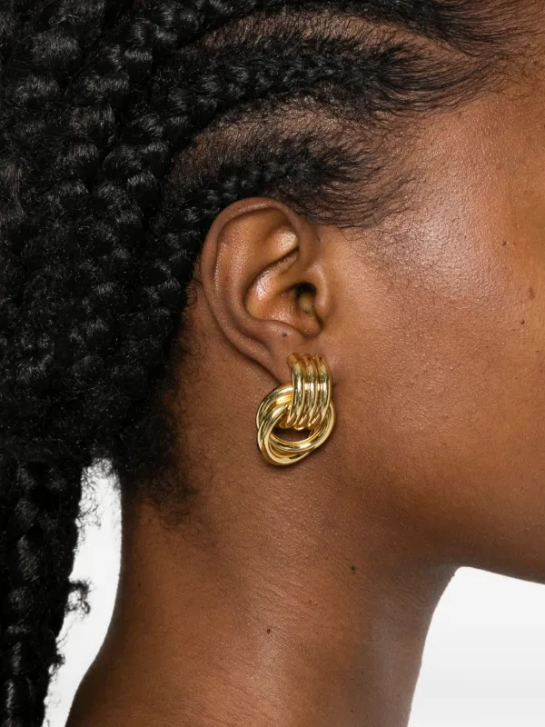 Heaven Mayhem Mini Knot Earrings | Gold | FARFETCH HK