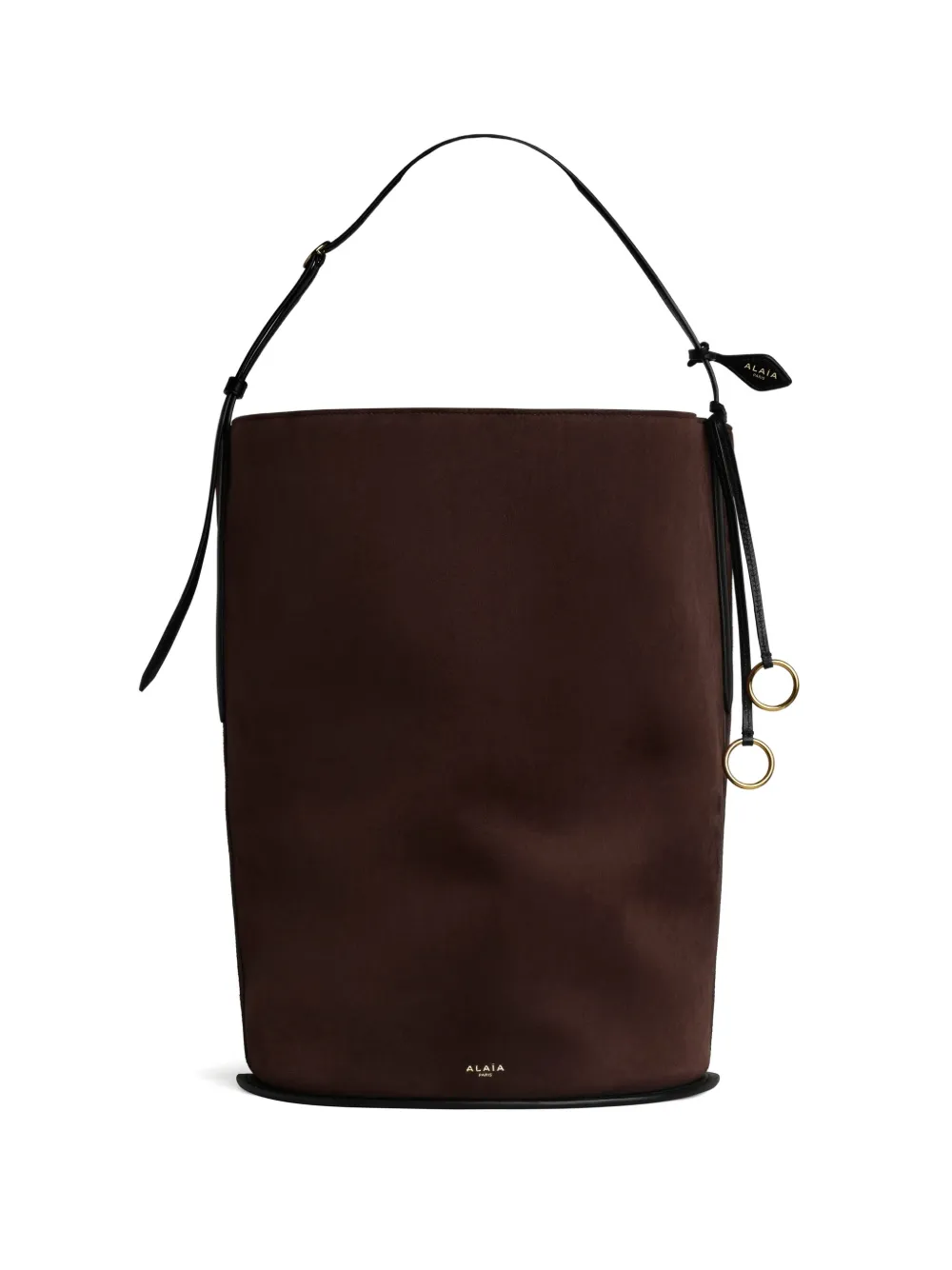 알라이아 힙 라지 스웨이드 버킷 백 AA1L6006CA577