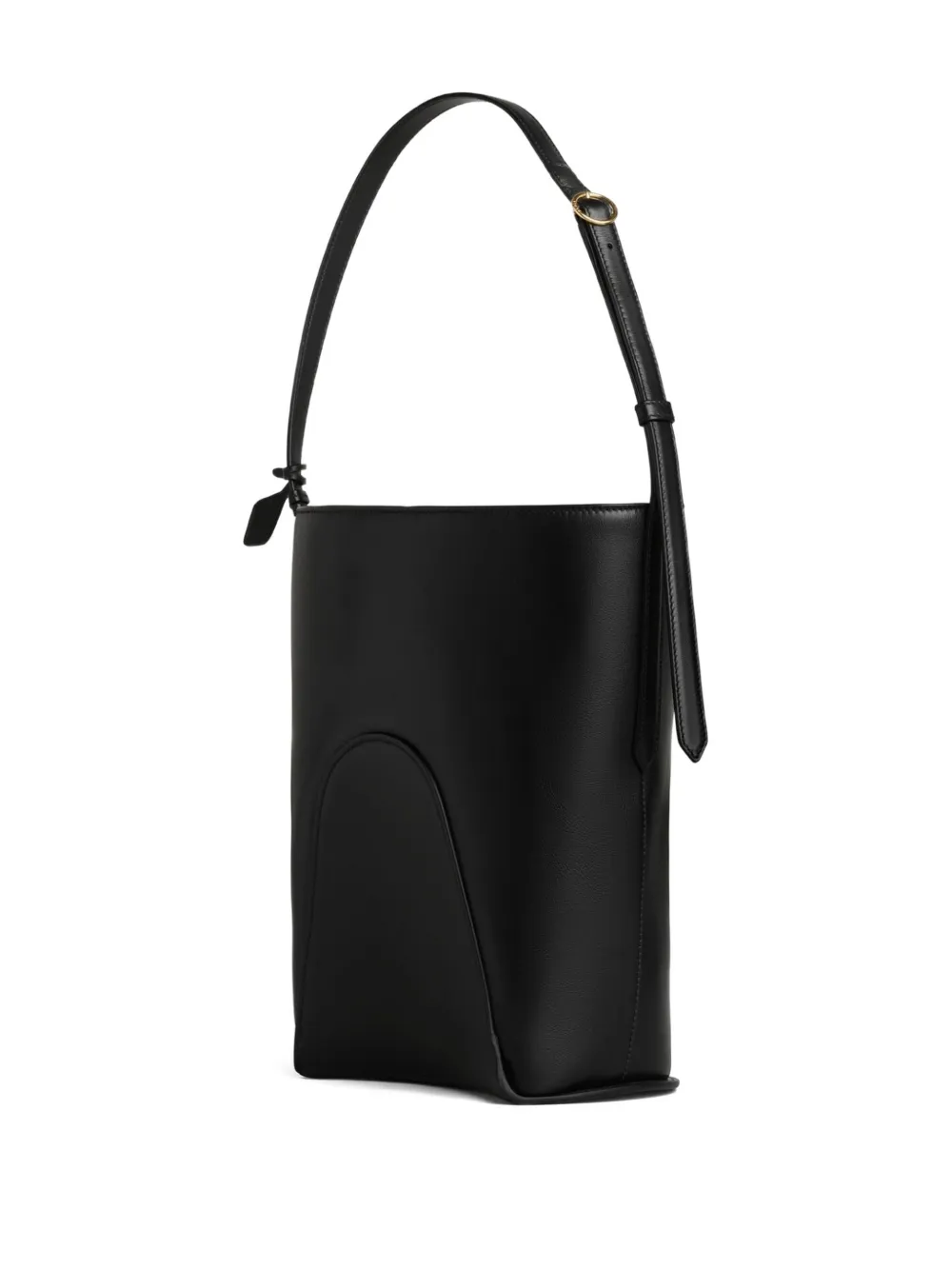 Small Hip Leather Bucket Bag