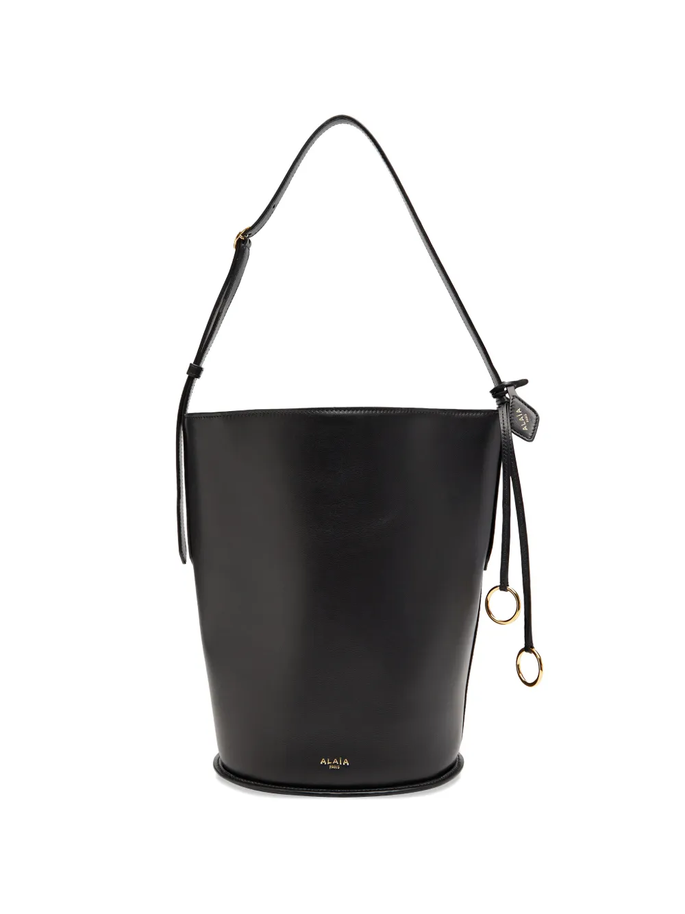 Small Hip Leather Bucket Bag