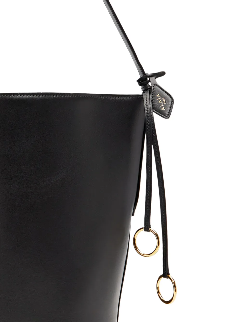 Small Hip Leather Bucket Bag