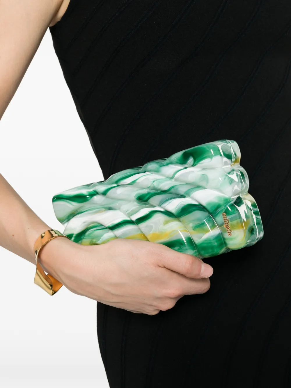 Cult Gaia Aura clutch met marmer-effect Groen