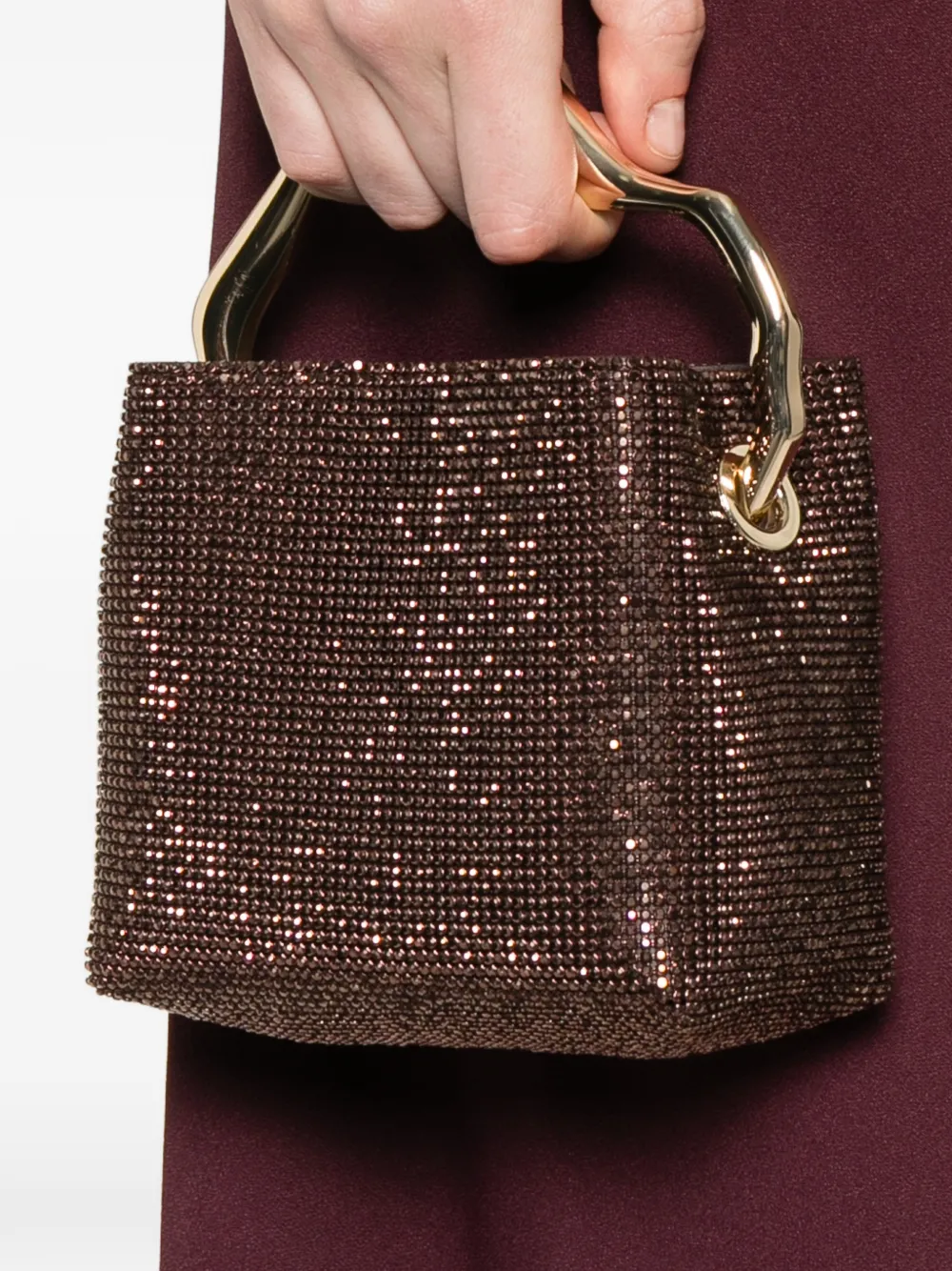 Cult Gaia SOLENE MINI TOP HANDLE BAG - Bruin