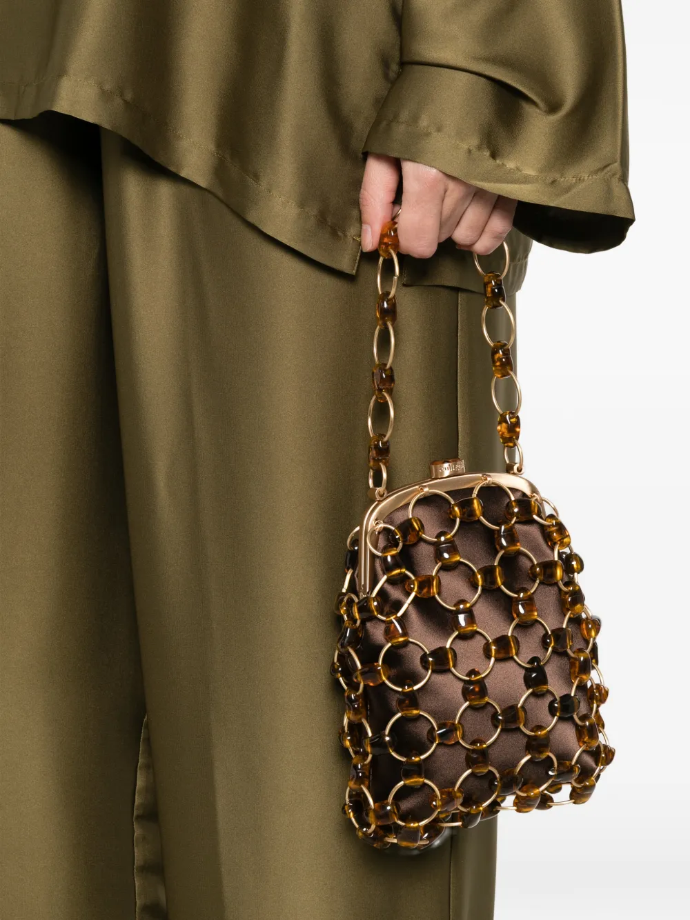  Cult Gaia Brielle Chain Tote Bag - Brown 