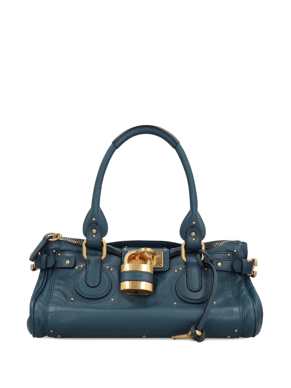 Chloé CHLOE PADDINGTON GRAINED LEATHER SHOULDER BAG - 44Q - TAPESTRY BLUE