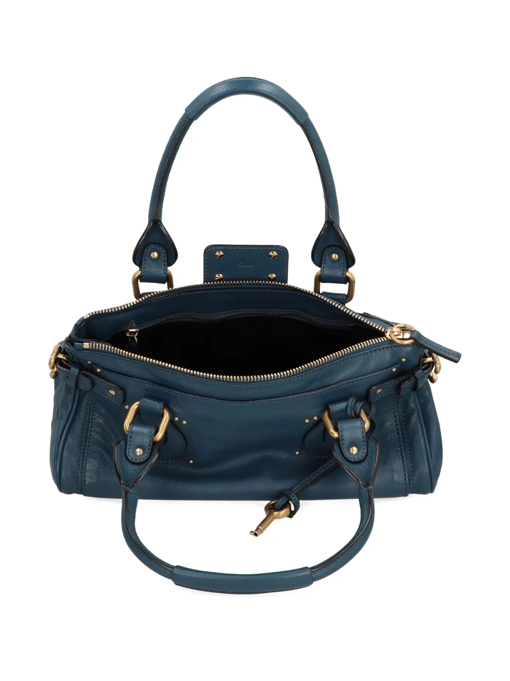 Chloé Chloe Paddington Grained Leather Shoulder Bag In Blue