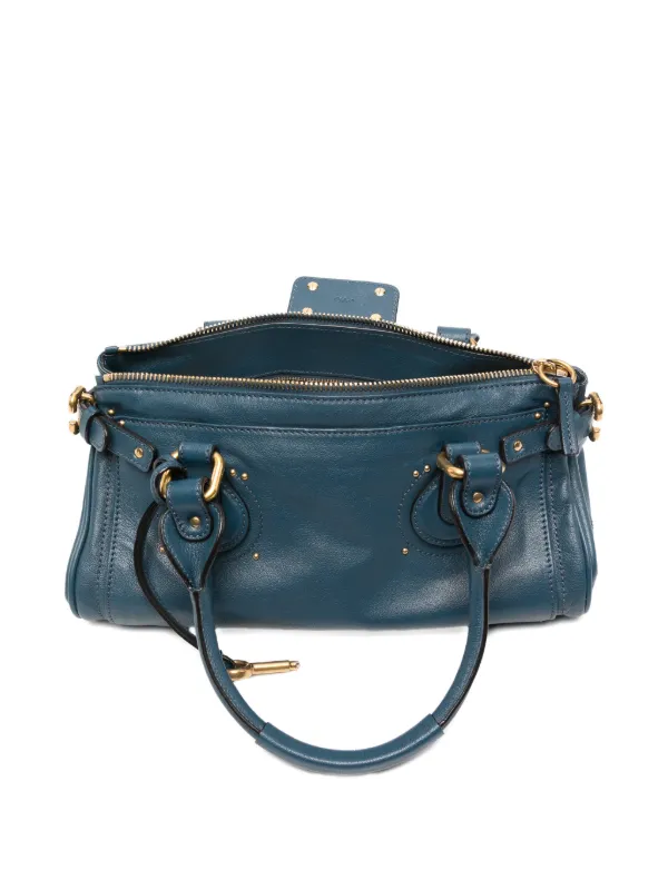 Chloé パディントン ネイビー Chloé Paddington Grained Leather Shoulder Bag | Azul | FARFETCH BR