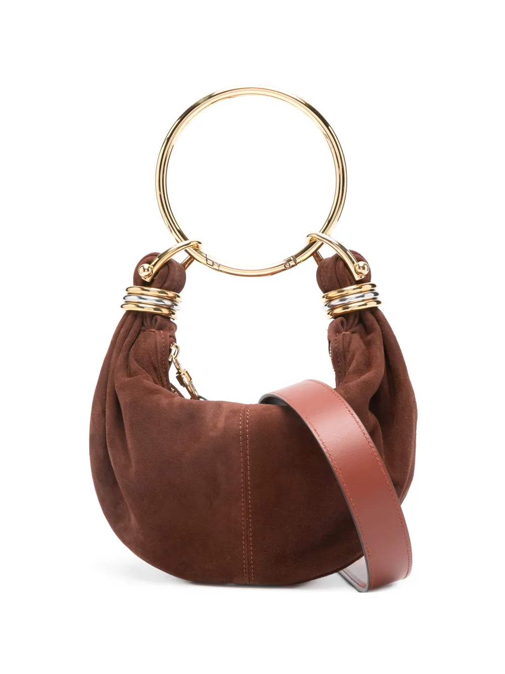 Chloé mini Bracelet Hobo suede bag - Marrone