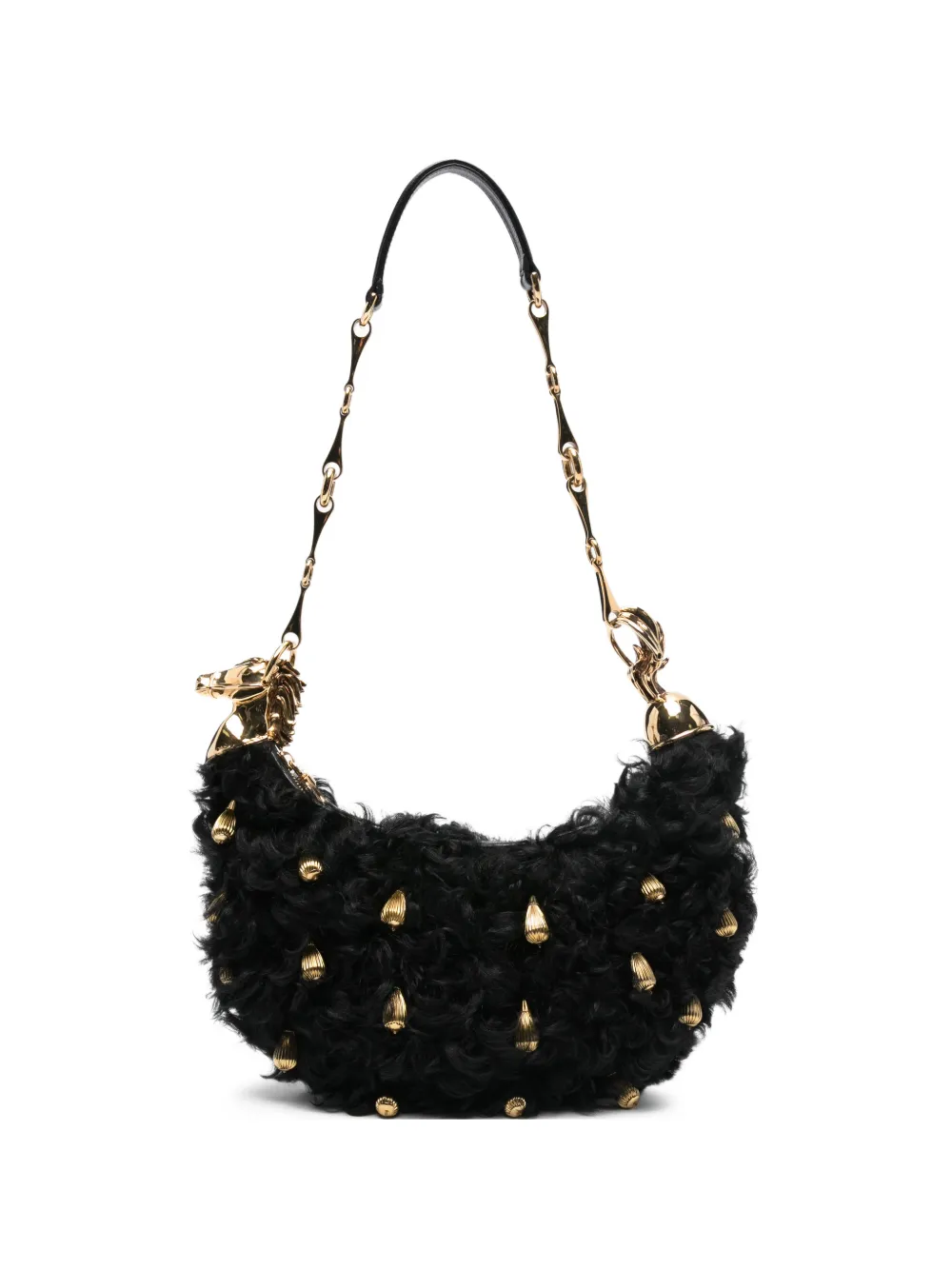Chloé Chain Horse shearling shoulder bag - Nero