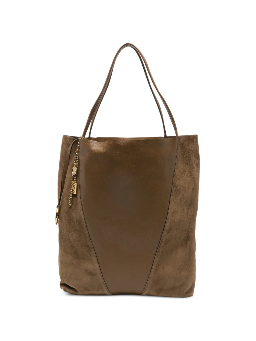 Chloé large Spin leather tote bag - Marrone